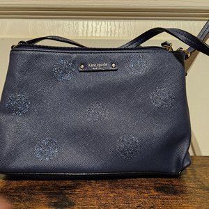 Kate Spade Authentic Haven Lane Ramey Small Crossbody French Navy Glitter Dot